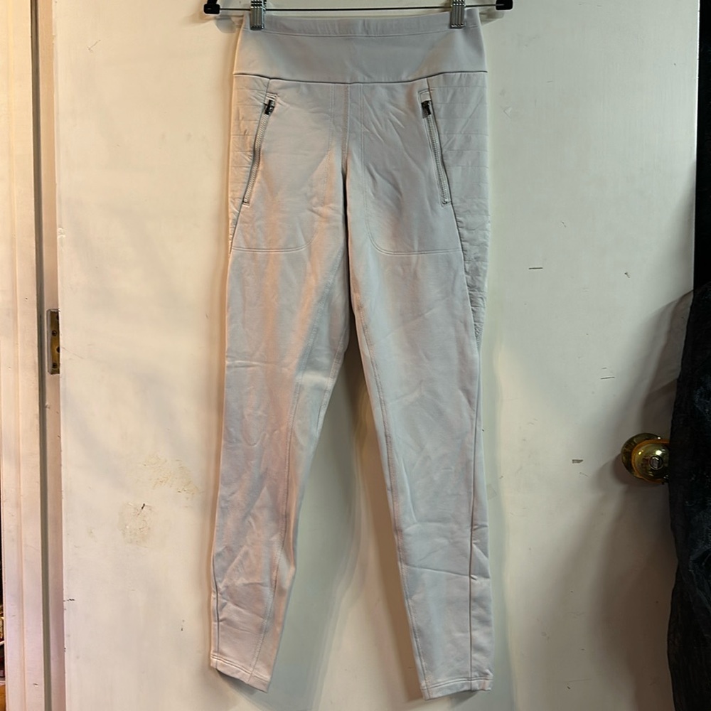 Athleta Peak Hybrid Fleece Tight in Light Grey